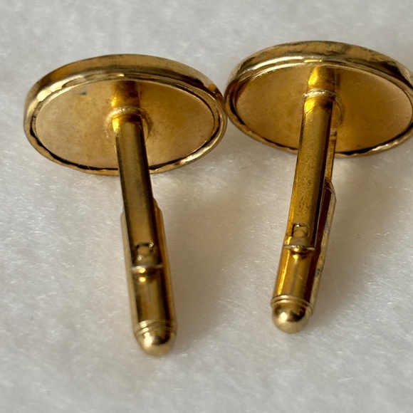 Anson Vintage RN Cufflinks – 1960s Gold Tone Lucite, Mid-Century Medical Caduceu - Picture 7 of 11